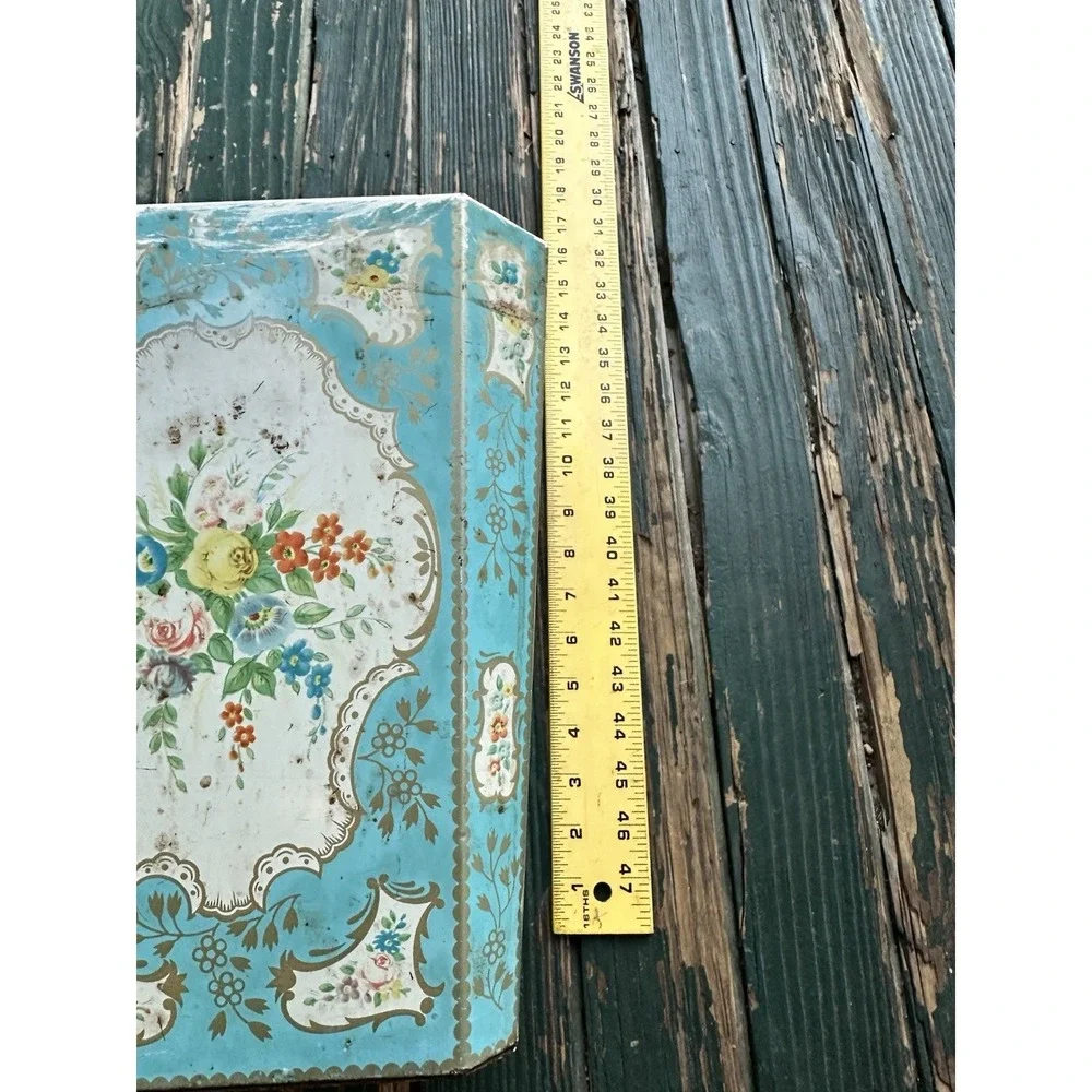 Baret Ware Metal Tole Waste Basket Botanicals Pheasant Birds‎ cottage core